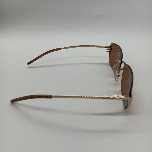 Roberto Cavalli Womens Sunglasses Brunilde 14 Rimless Brown Rectangle Lens